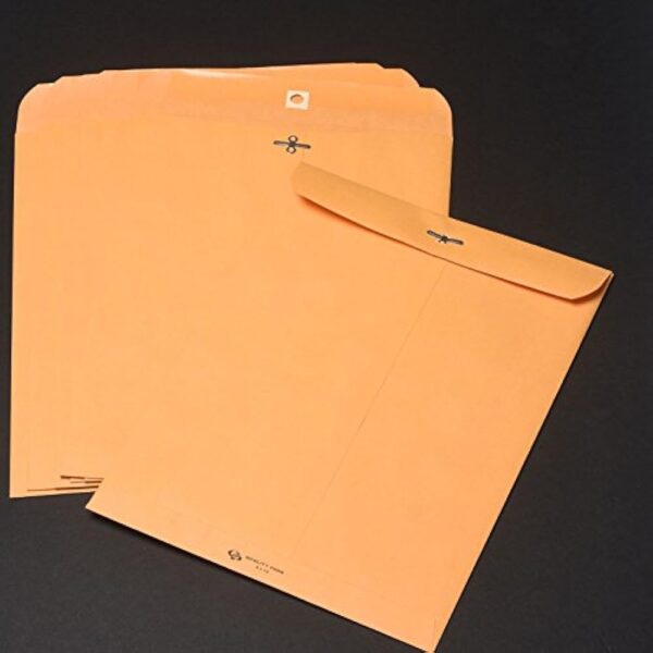 Quality Park 9 x 12 Clasp Envelopes with Deeply Gummed Flaps, Great for Filing, Storing or Mailing Documents, 28 lb Brown Kraft, 100 per Box (QUA37890) - Image 6