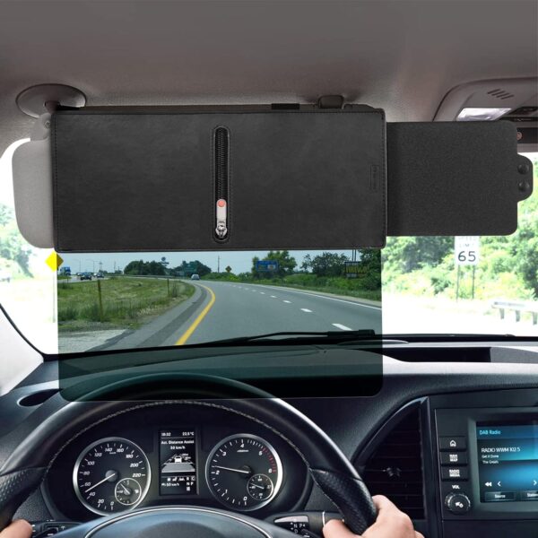 Veharvim Polarized Sun Visor for Car with Zipper Slider